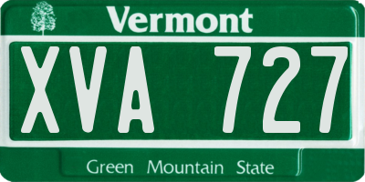 VT license plate XVA727