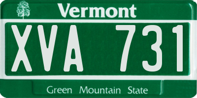 VT license plate XVA731