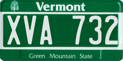 VT license plate XVA732