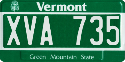 VT license plate XVA735