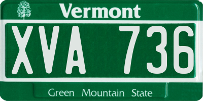 VT license plate XVA736