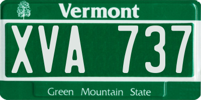 VT license plate XVA737