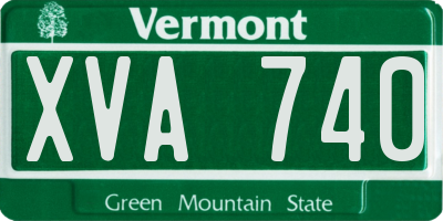 VT license plate XVA740