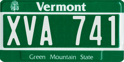 VT license plate XVA741