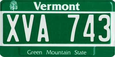 VT license plate XVA743