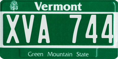 VT license plate XVA744