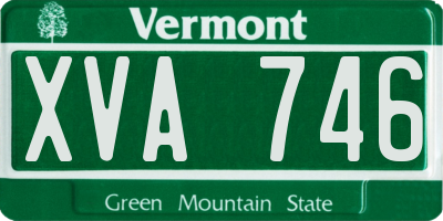 VT license plate XVA746