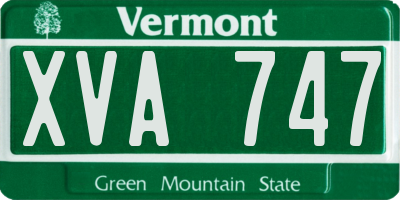 VT license plate XVA747