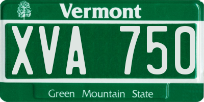 VT license plate XVA750