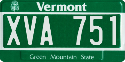 VT license plate XVA751