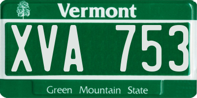 VT license plate XVA753