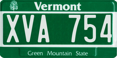 VT license plate XVA754
