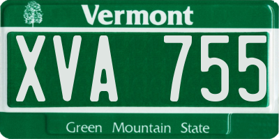 VT license plate XVA755