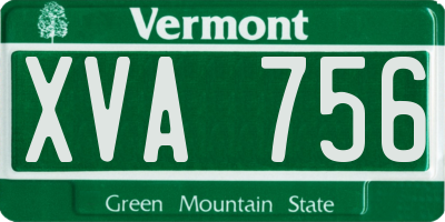 VT license plate XVA756