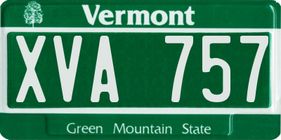 VT license plate XVA757
