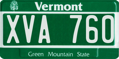 VT license plate XVA760