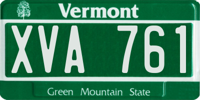 VT license plate XVA761