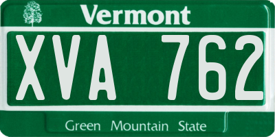 VT license plate XVA762