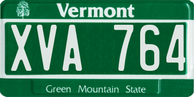 VT license plate XVA764