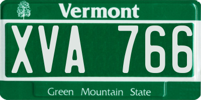 VT license plate XVA766