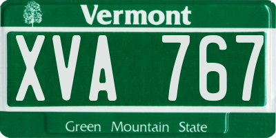 VT license plate XVA767