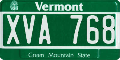 VT license plate XVA768