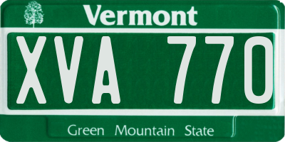 VT license plate XVA770