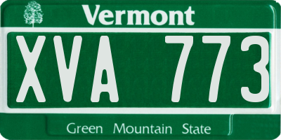 VT license plate XVA773