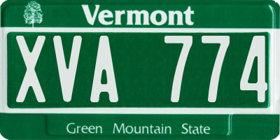 VT license plate XVA774