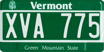 VT license plate XVA775