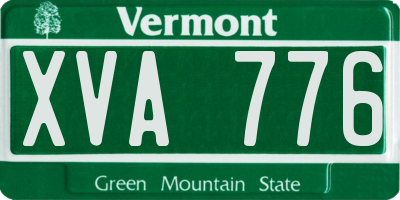 VT license plate XVA776