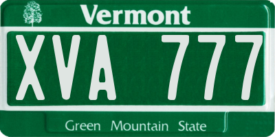 VT license plate XVA777