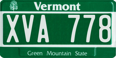 VT license plate XVA778