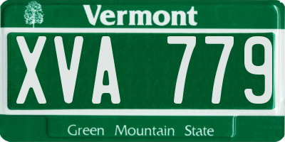 VT license plate XVA779