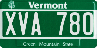 VT license plate XVA780
