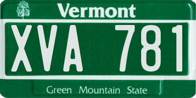 VT license plate XVA781