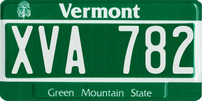 VT license plate XVA782