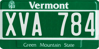 VT license plate XVA784