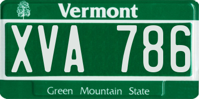 VT license plate XVA786