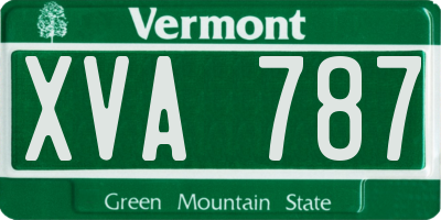 VT license plate XVA787