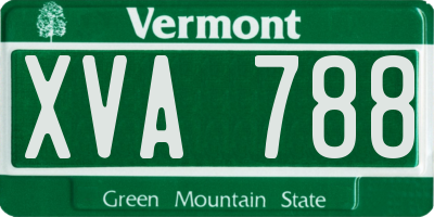 VT license plate XVA788