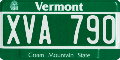 VT license plate XVA790