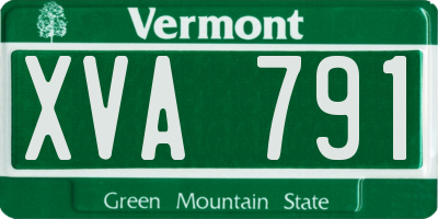 VT license plate XVA791