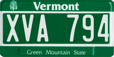VT license plate XVA794