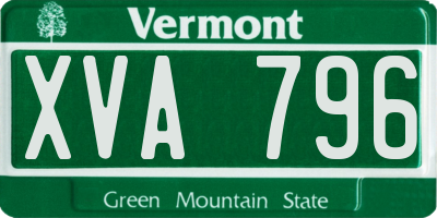 VT license plate XVA796