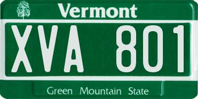 VT license plate XVA801