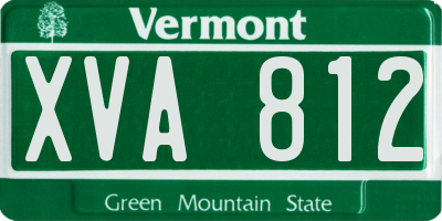 VT license plate XVA812