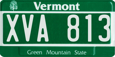 VT license plate XVA813