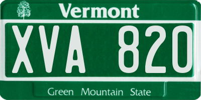 VT license plate XVA820