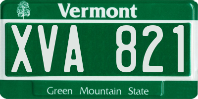 VT license plate XVA821